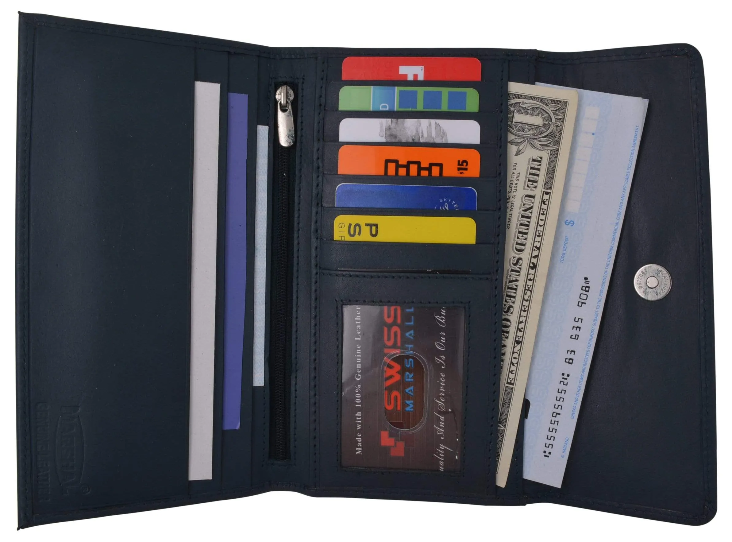 Ladies RFID Blocking Genuine Leather Long Clutch Credit Card ID Wallet