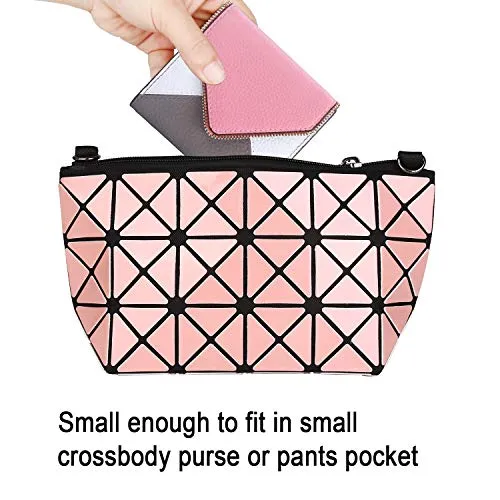 Lavemi RFID Blocking Small Compact Leather Wallets Credit Card Holder Case for Women(Envelope Pink/Gray)