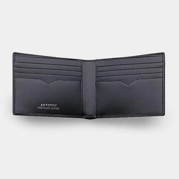 Men's Billfold Wallet ANTORINI in Black Satin, 8cc