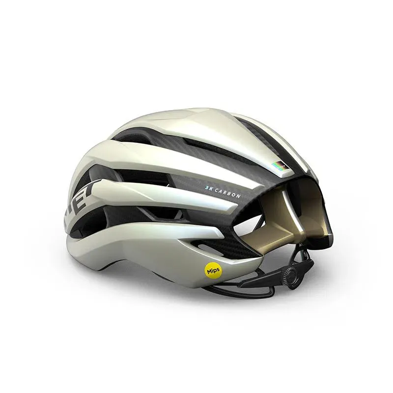 MET Trenta 3K Carbon MIPS Cycling Helmet - Vanilla/Gold