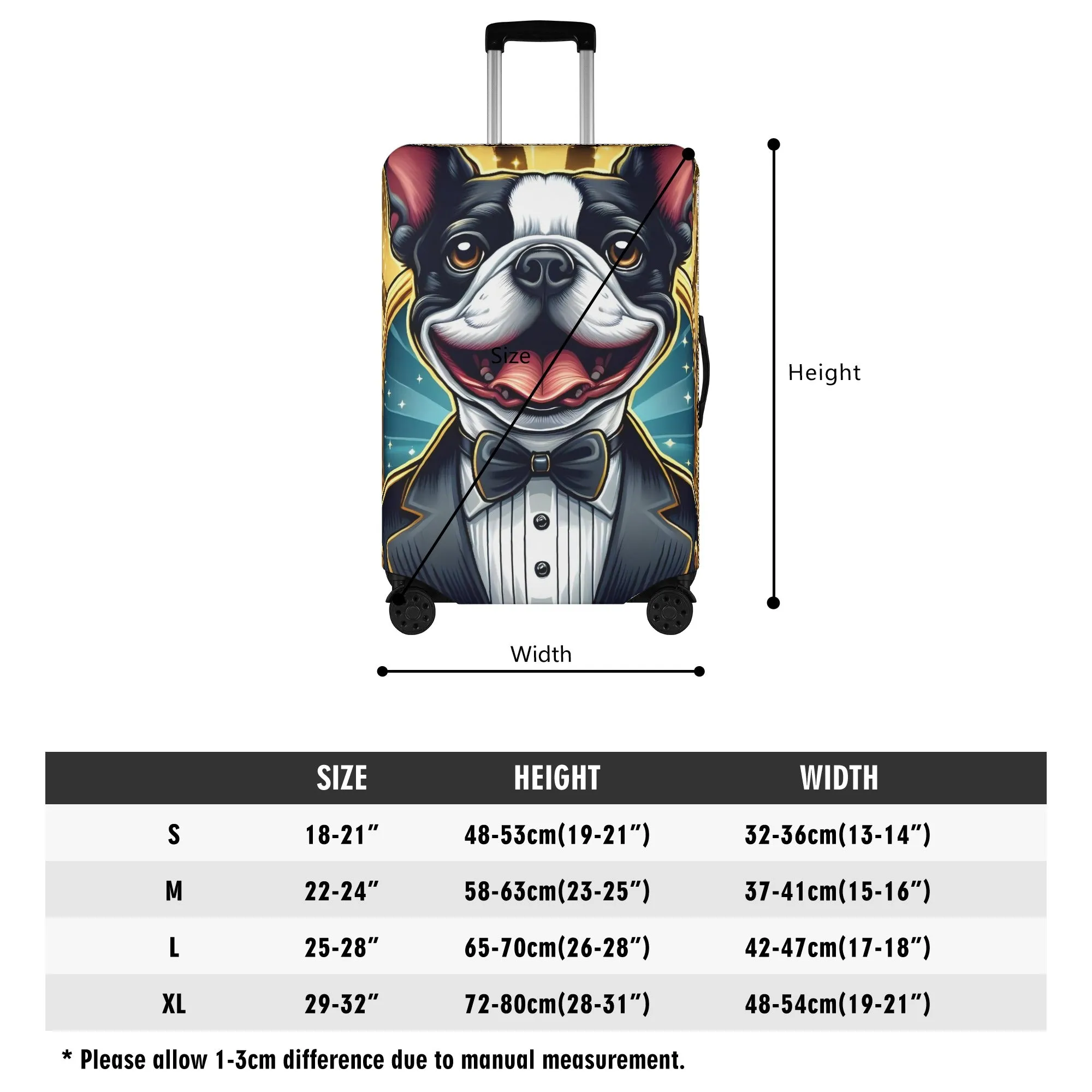 Milo - Luggage Cover for Boston Terrier lovers