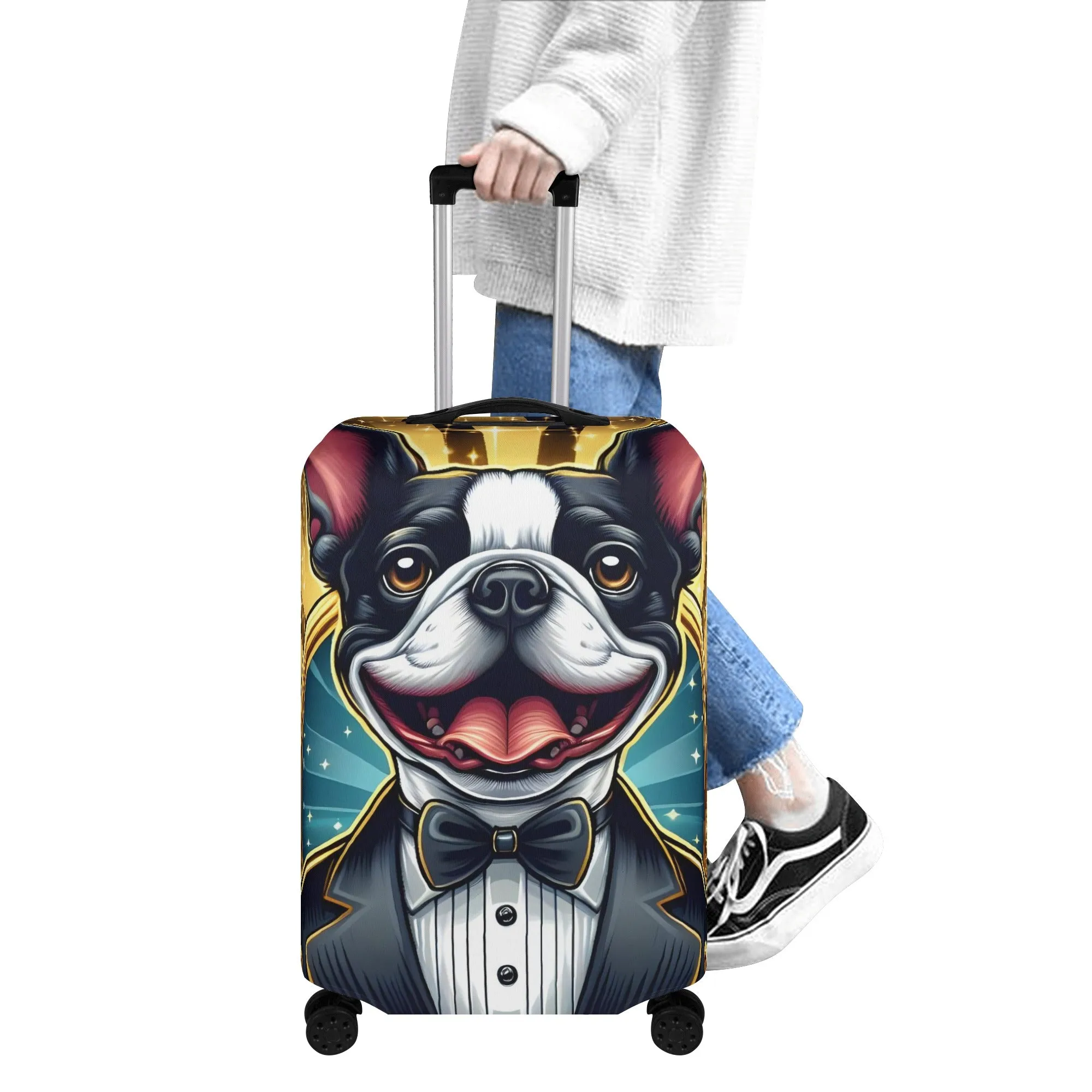 Milo - Luggage Cover for Boston Terrier lovers