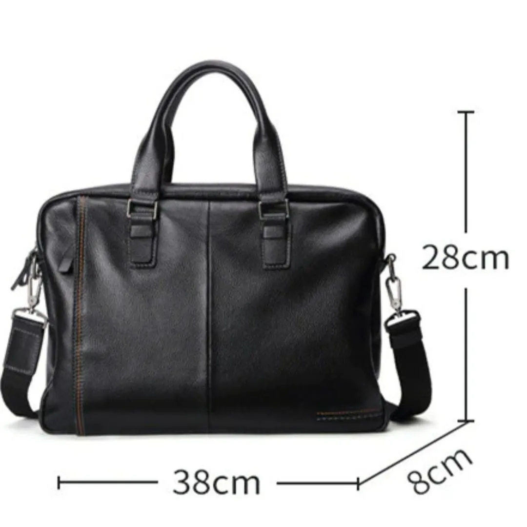 Natural Genuine Leather Men's Briefcase