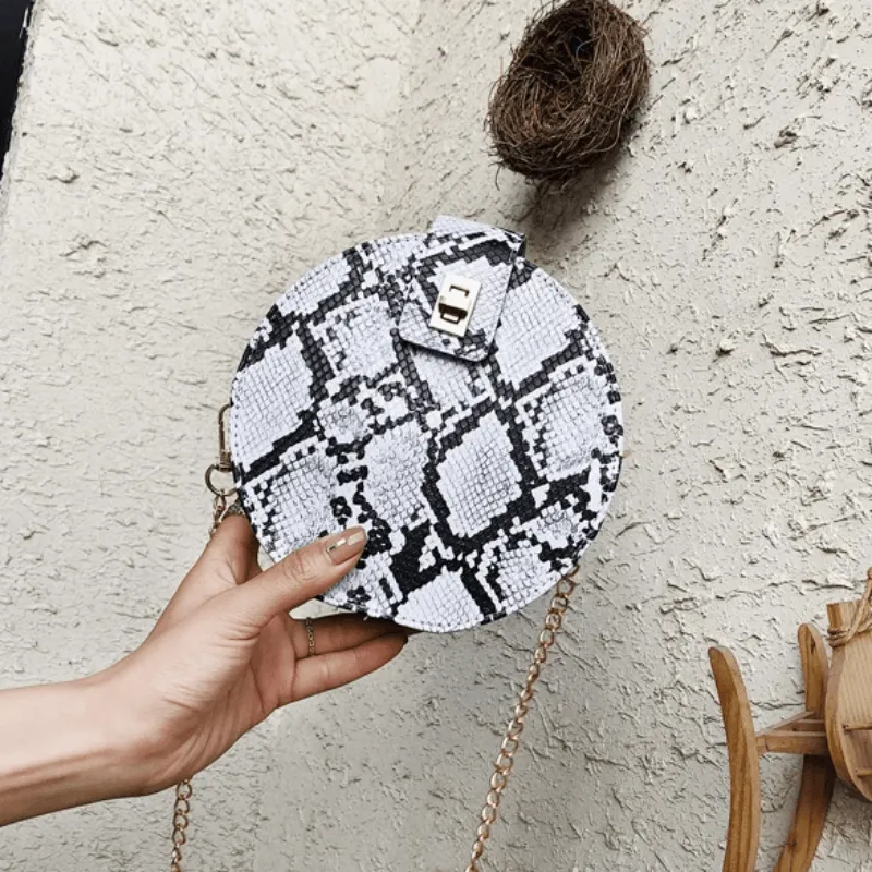 Newest Hot Fashion Snake Skin Printed Messenger Bag
