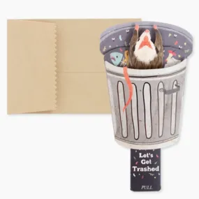 Pop-Up Card - Trash Can Opossum