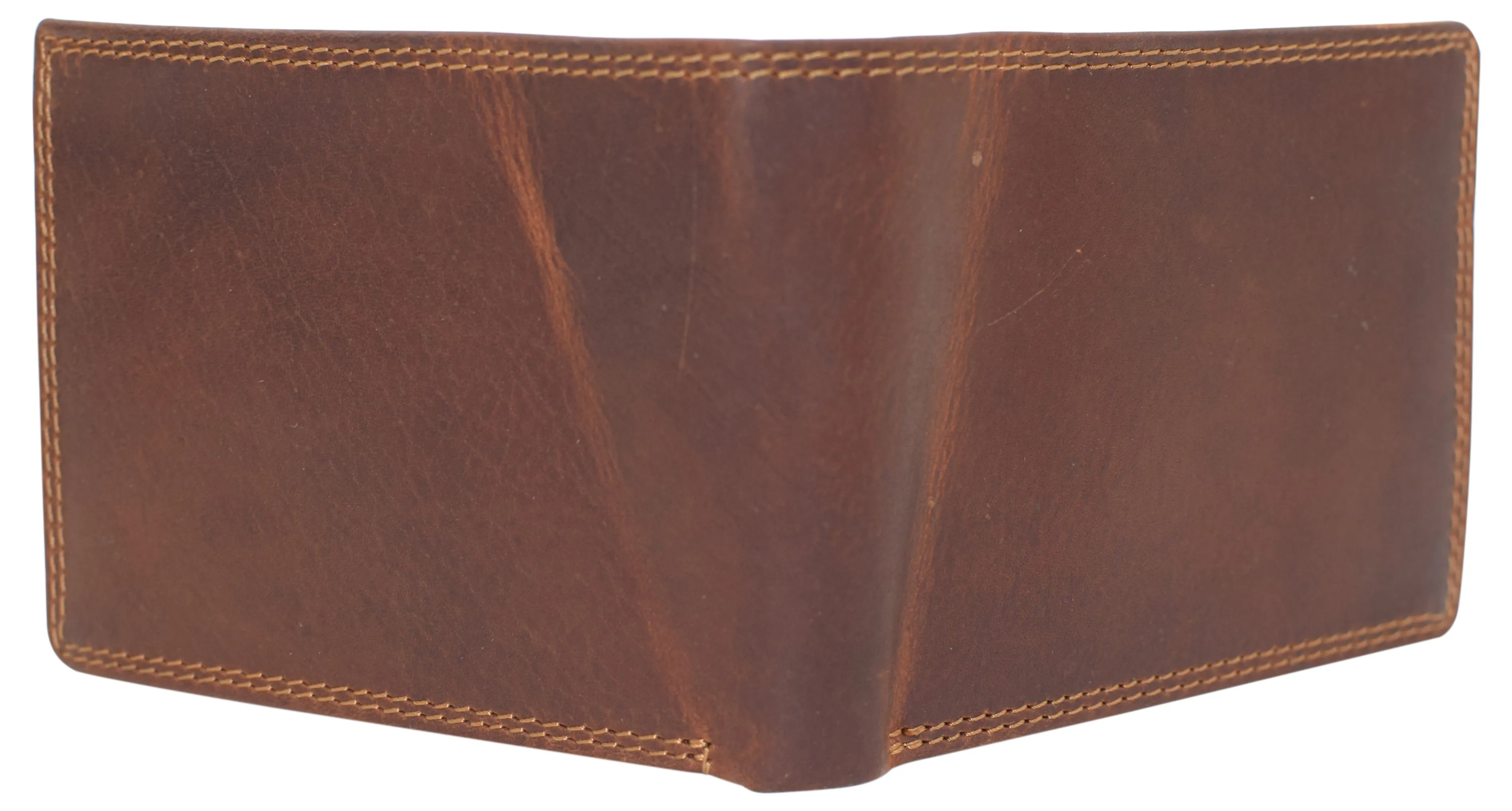 RFID921852RHBD CAZORO Wallets For Men Vintage Leather RFID Protected Large Bifold Double ID Window Wallet With Box