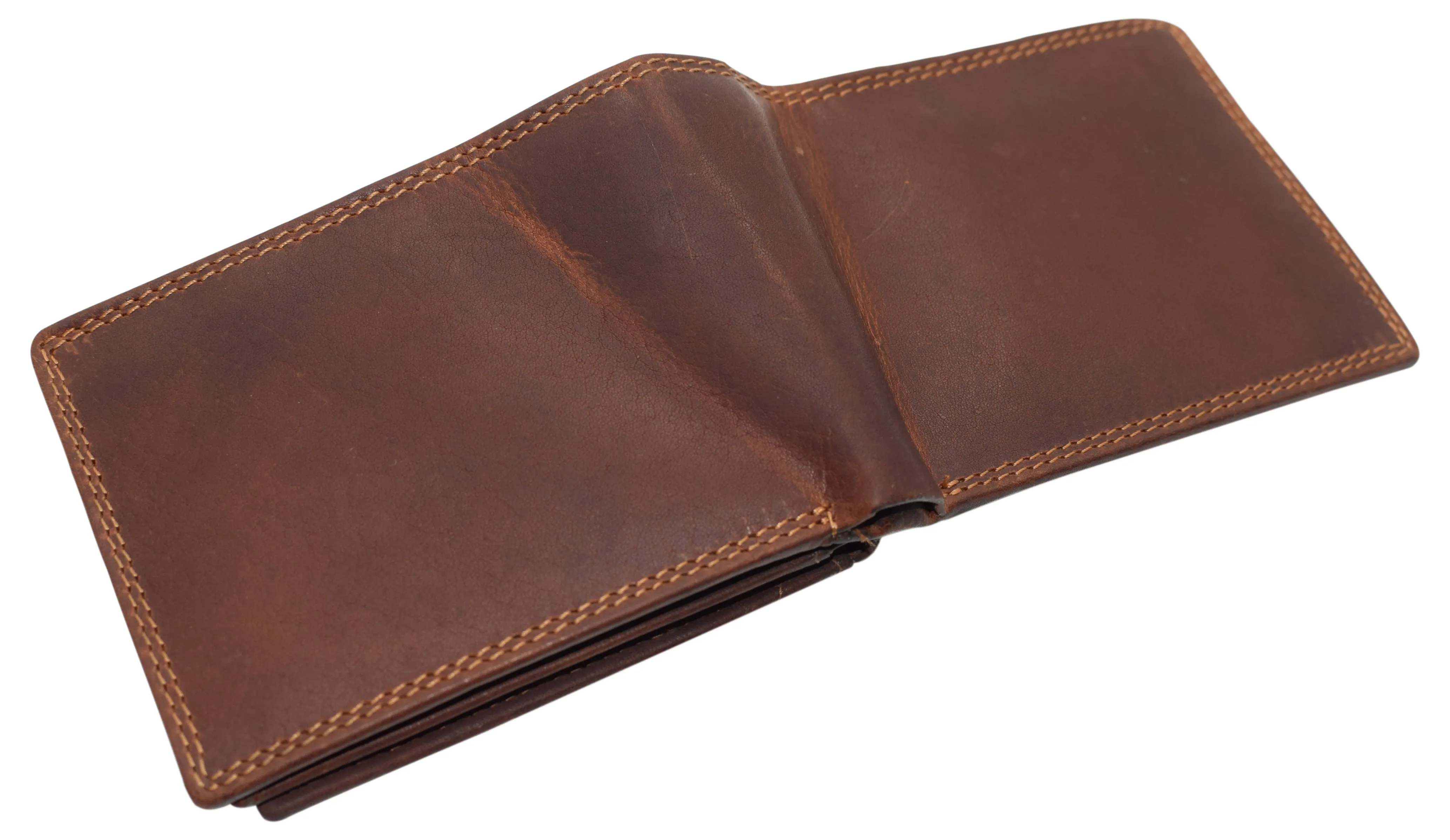 RFID921852RHBD CAZORO Wallets For Men Vintage Leather RFID Protected Large Bifold Double ID Window Wallet With Box