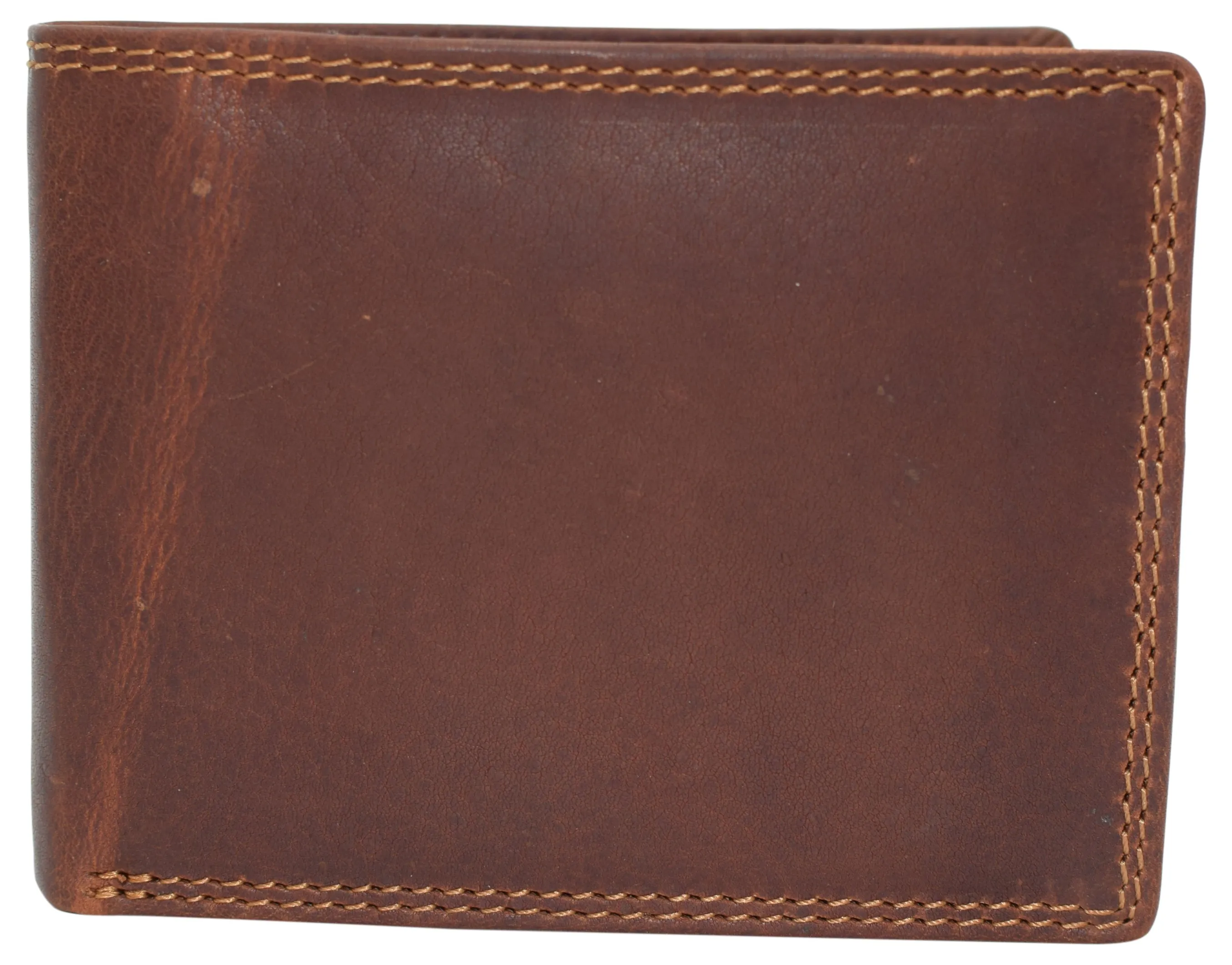 RFID921852RHBD CAZORO Wallets For Men Vintage Leather RFID Protected Large Bifold Double ID Window Wallet With Box