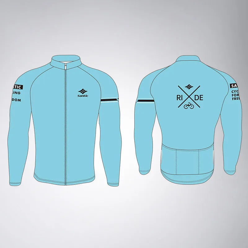 Santic OEM Custom Winter Cycling Jersey Long Sleeve Suit