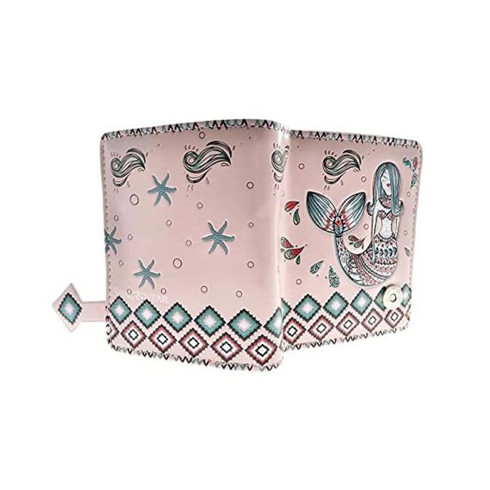 Shagwear Mermaid Garden Small Pink Zipper Wallet