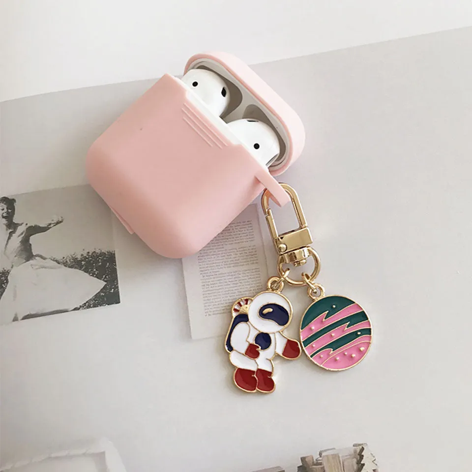 Silicone Case For Apple AirPods With Keychain