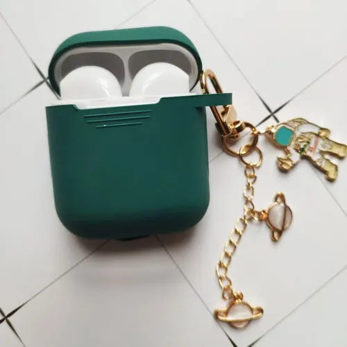 Silicone Case For Apple AirPods With Keychain