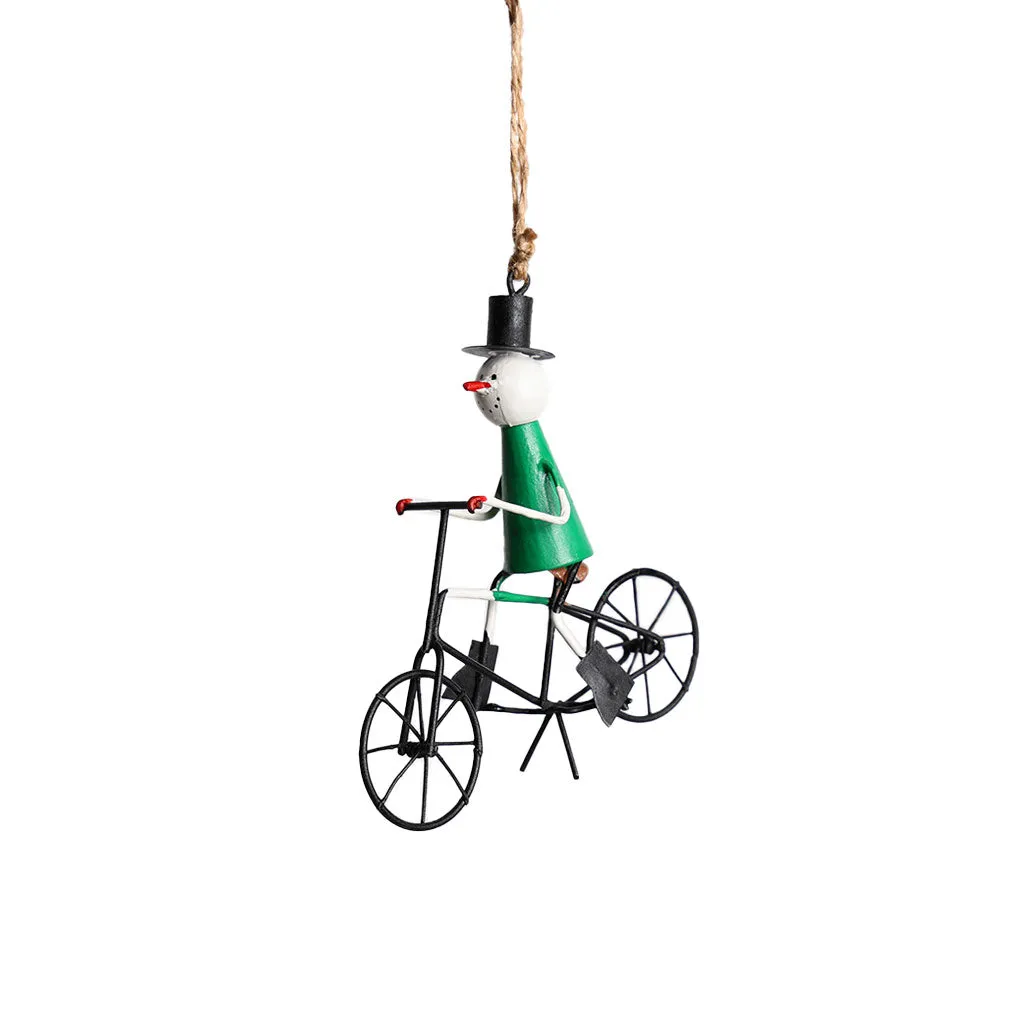 Snowman Tour de France  Green Jersey Ornament