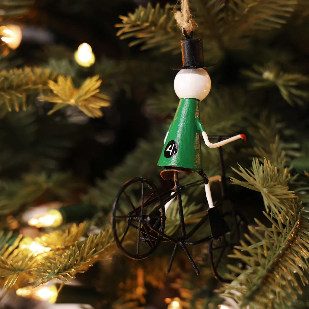 Snowman Tour de France  Green Jersey Ornament