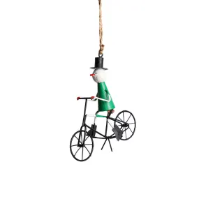 Snowman Tour de France  Green Jersey Ornament