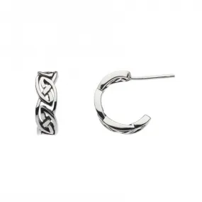Sterling Silver Celtic Huggy Hoop Earrings 6287HP