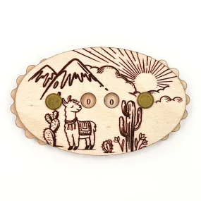 Sunrise Grove Row Counter - Alpaca Mountains - Cherry Wood