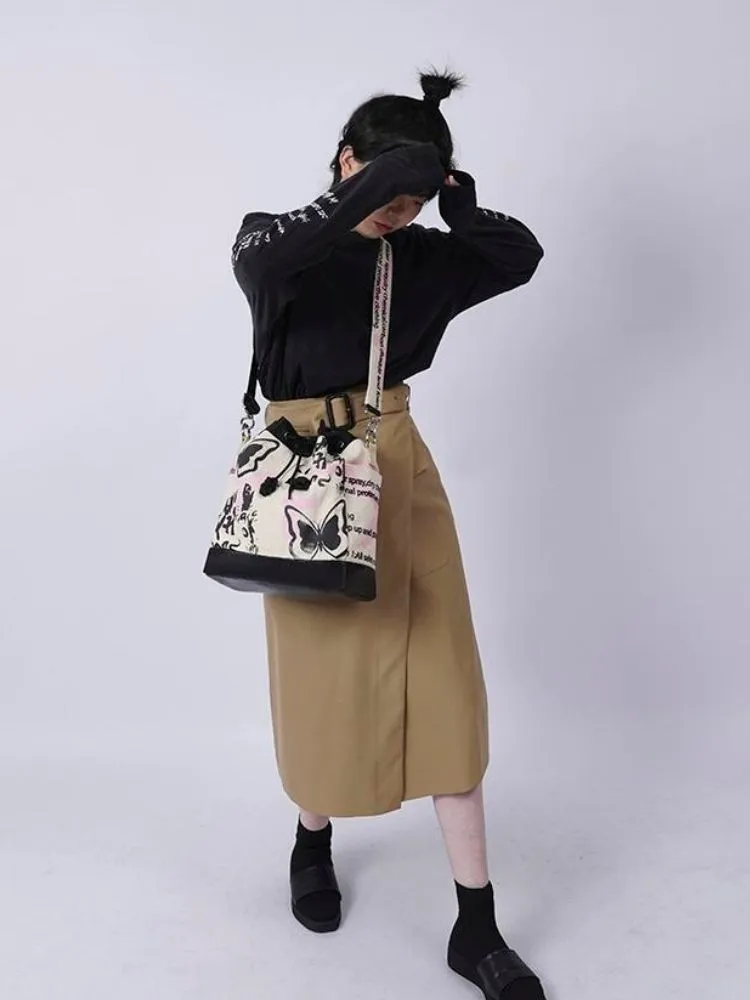 Sweet cool shoulder Messenger bucket bag【s0000003310】