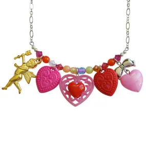 Tarina Tarantino Candy Cupid Charm Necklace (Pink and Red)