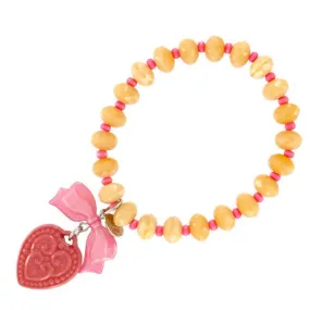 Tarina Tarantino Sugar Cookie "Macaron" Heart Charm Bracelet (Pink & Nude)