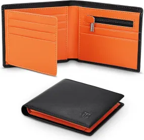 TEEHON® Wallets Slim Genuine Leather RFID Blocking Wallet with 11 Card Holder, 2 banknote compartments, Coin Pocket