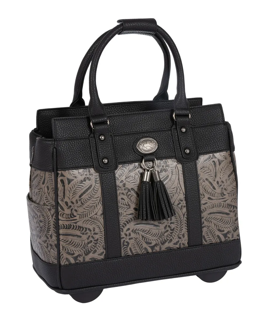 THE DALLAS Rolling Briefcase for Women - Western Style Laptop Bag with Wheels, Fits 13"-17" Laptops