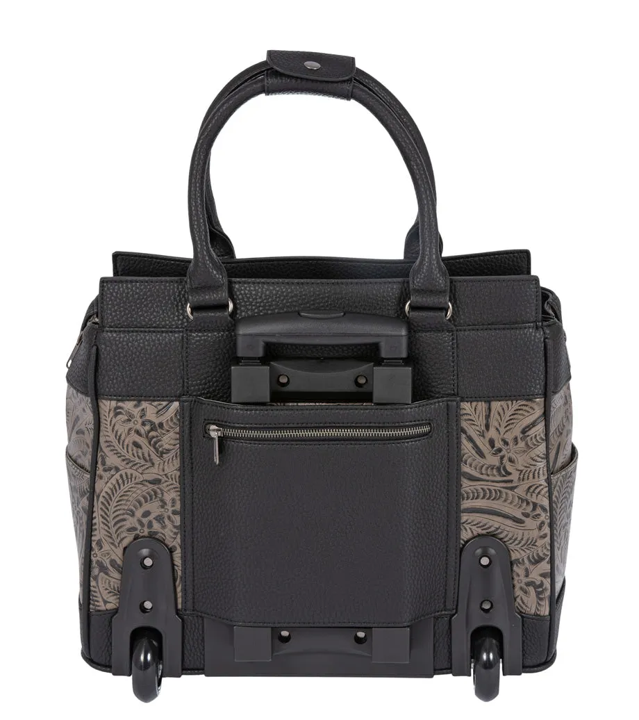 THE DALLAS Rolling Briefcase for Women - Western Style Laptop Bag with Wheels, Fits 13"-17" Laptops