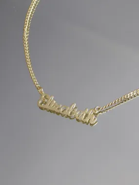 Thick Chain Name Necklace, 925 Sterling Silver