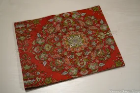 Very Shiny Unused Nagoya Obi - Intricately Detailed Geometric Floral Pattern Kimono Belt - Vintage Silk Obi - Never Worn Kimono Belt Orange