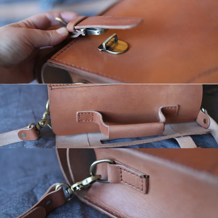 Vintage Leather Female Docotor Satchel Bag Cross Shoulder Bag Purses for Women