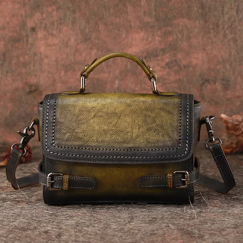 Vintage Women Leather Satchel Bag Crossbody Bags Purse for Women