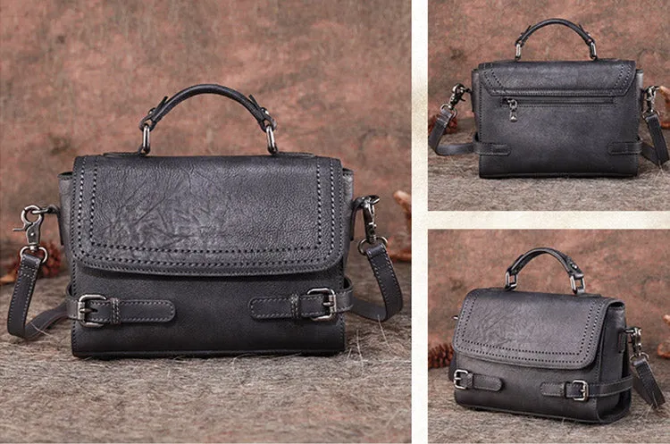 Vintage Women Leather Satchel Bag Crossbody Bags Purse for Women