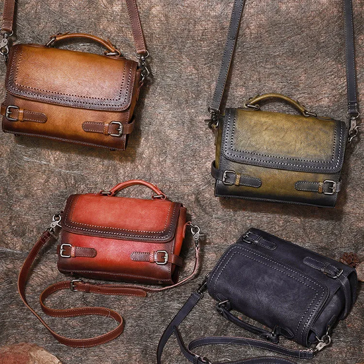 Vintage Women Leather Satchel Bag Crossbody Bags Purse for Women