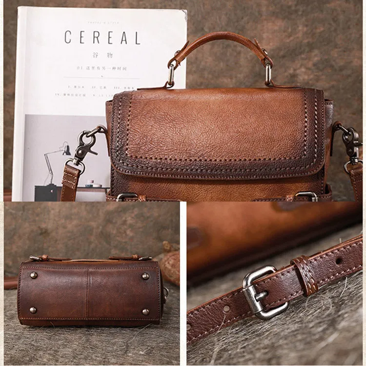 Vintage Women Leather Satchel Bag Crossbody Bags Purse for Women