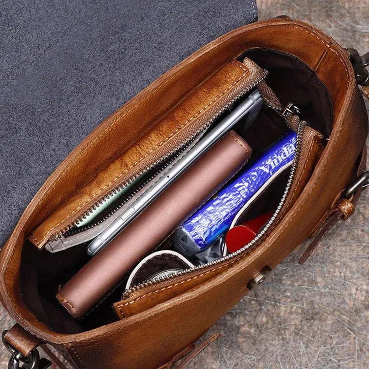Vintage Women Leather Satchel Bag Crossbody Bags Purse for Women