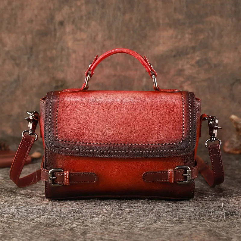 Vintage Women Leather Satchel Bag Crossbody Bags Purse for Women