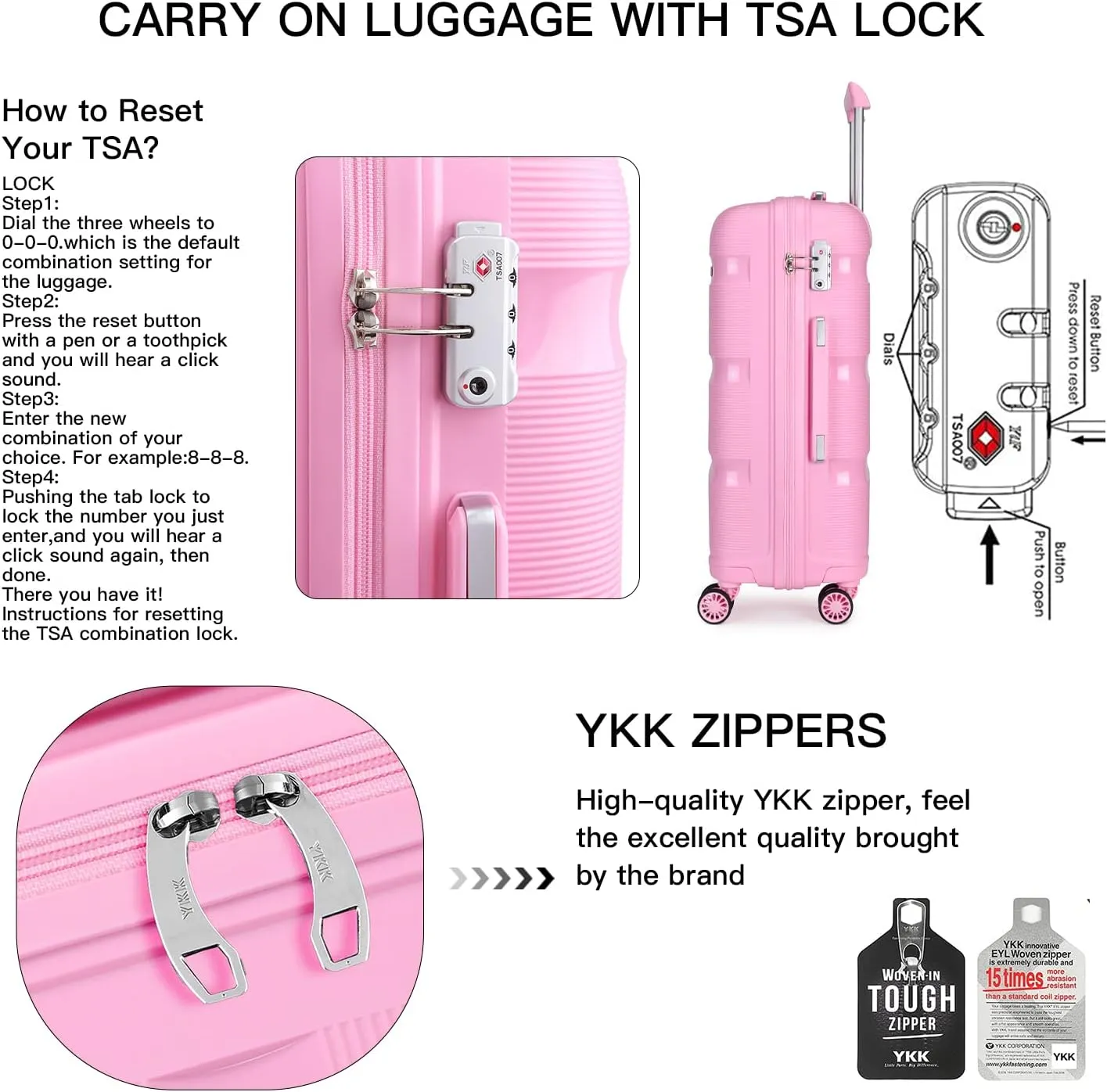 White Hard Shell Travel Trolley Spinner Wheel Carry On Suitcase