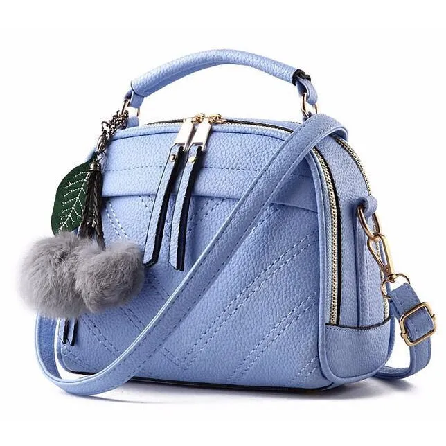 Women Faux-Leather Tote Shoulder Handbag with Fabolous leaf-shaped Tassels