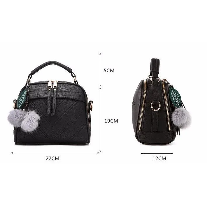 Women Faux-Leather Tote Shoulder Handbag with Fabolous leaf-shaped Tassels