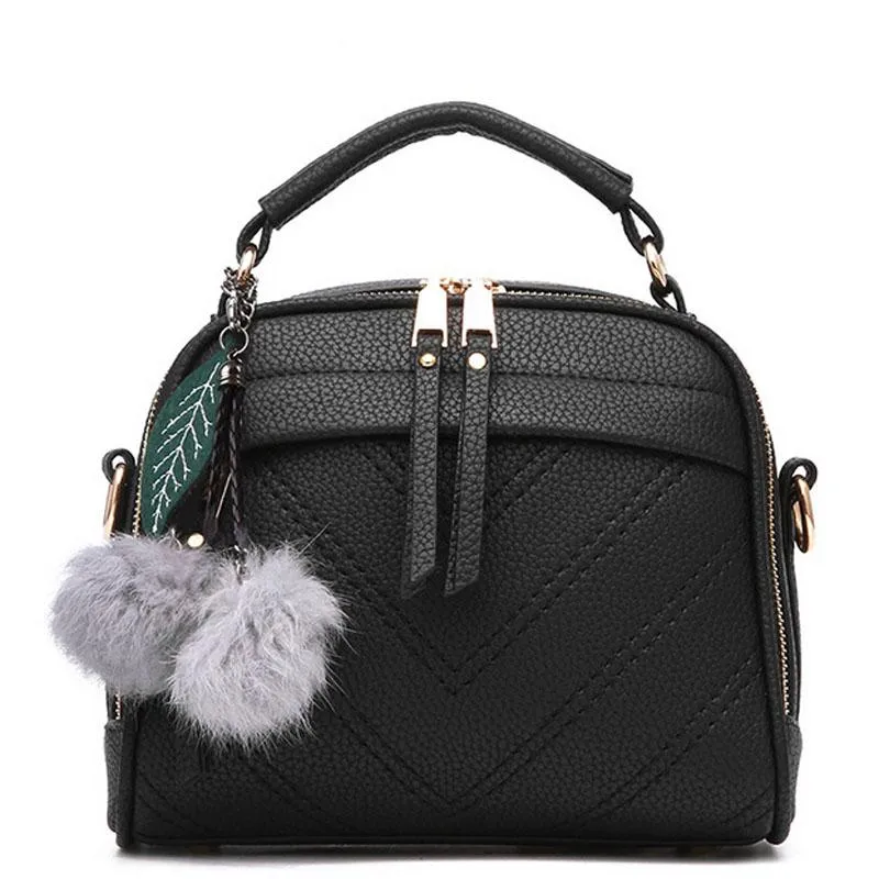Women Faux-Leather Tote Shoulder Handbag with Fabolous leaf-shaped Tassels