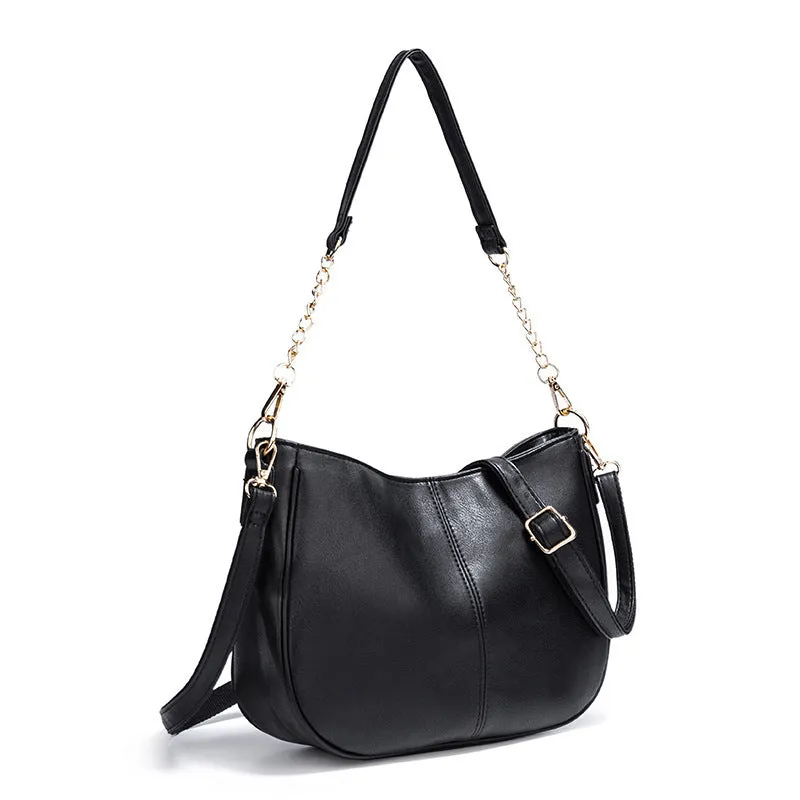 Women's Simple PU Leather Shoulder Messenger Bag