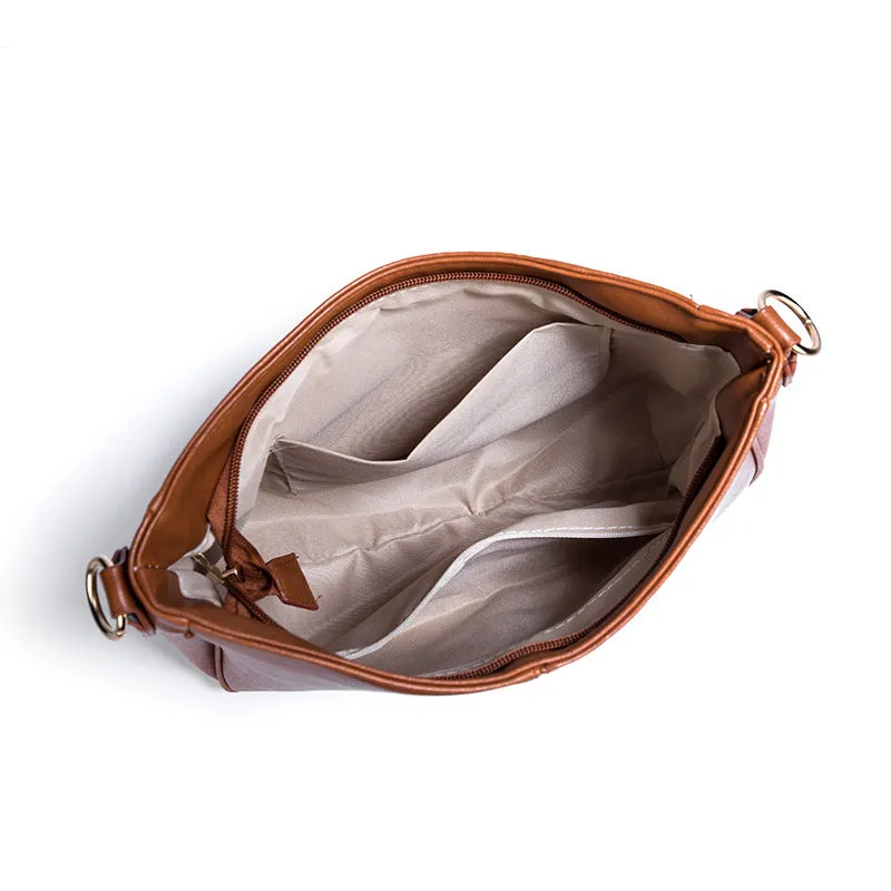 Women's Simple PU Leather Shoulder Messenger Bag