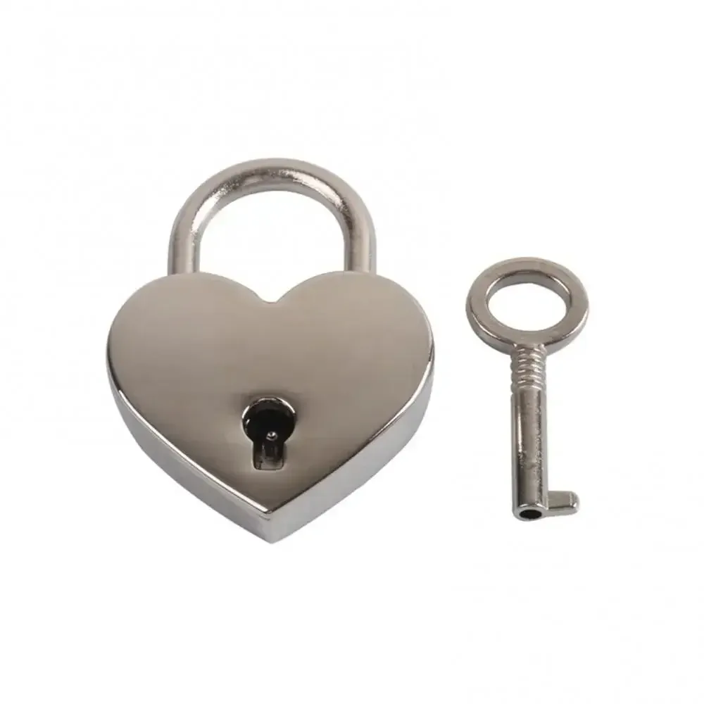 Yeknu Heart Shape Mini Padlock Multicolor Bag Travel Suitcase Case Key Lock Security padlocks Metal  Suitcase Luggage Box Lock gift
