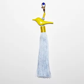 Yellow Bird Tassel with Light Blue Tail