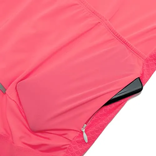 YKYW Women's Cycling Jerseys Summer Color Paneled Short Sleeves Milk Silk Fabric Breathable Quick-dry Pink