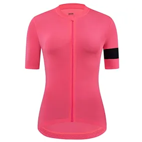 YKYW Women's Cycling Jerseys Summer Color Paneled Short Sleeves Milk Silk Fabric Breathable Quick-dry Pink